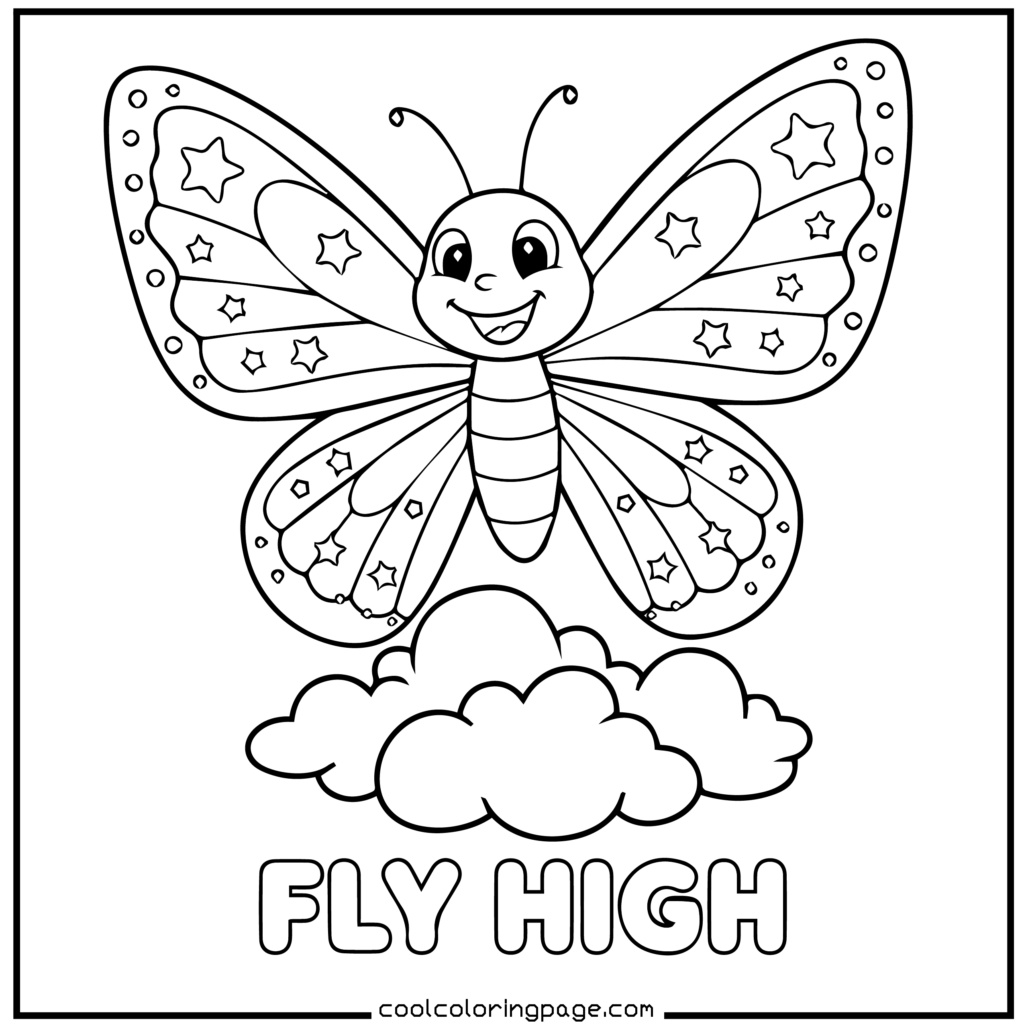 Printable butterfly coloring pages available as butterfly coloring pages PDF with clean printable outlines