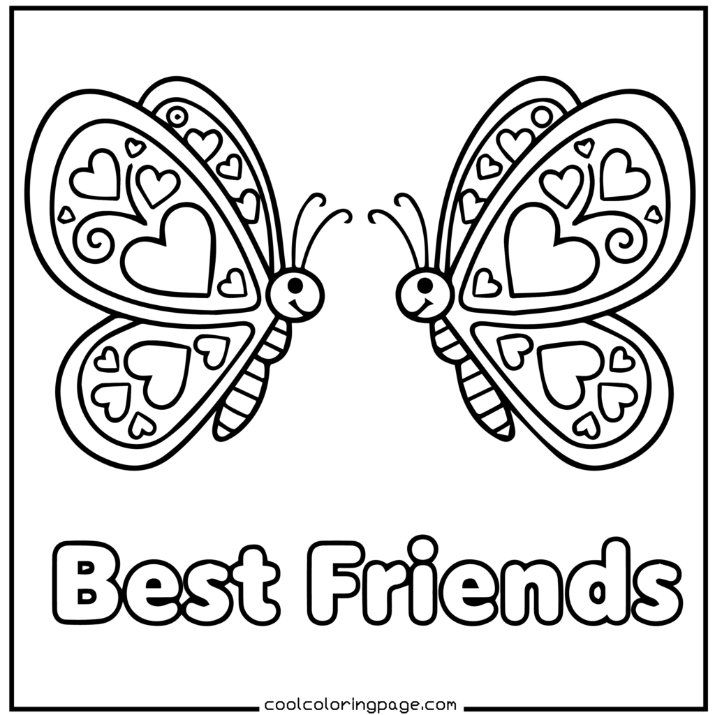 Printable butterfly coloring pages featuring a cute butterfly coloring page with easy wing patterns
