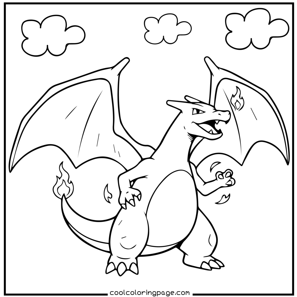 Mew floating outline art for Pokémon coloring pages.