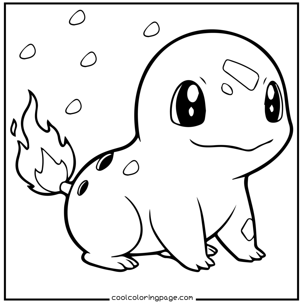 Totodile dancing outline for Pokémon coloring pages.