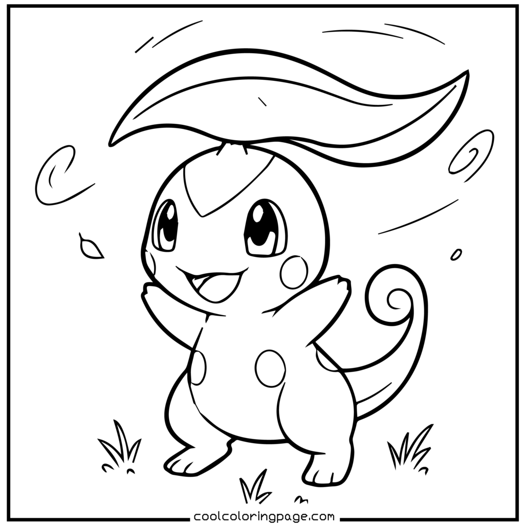 Vulpix curled tail design for Pokémon coloring pages.