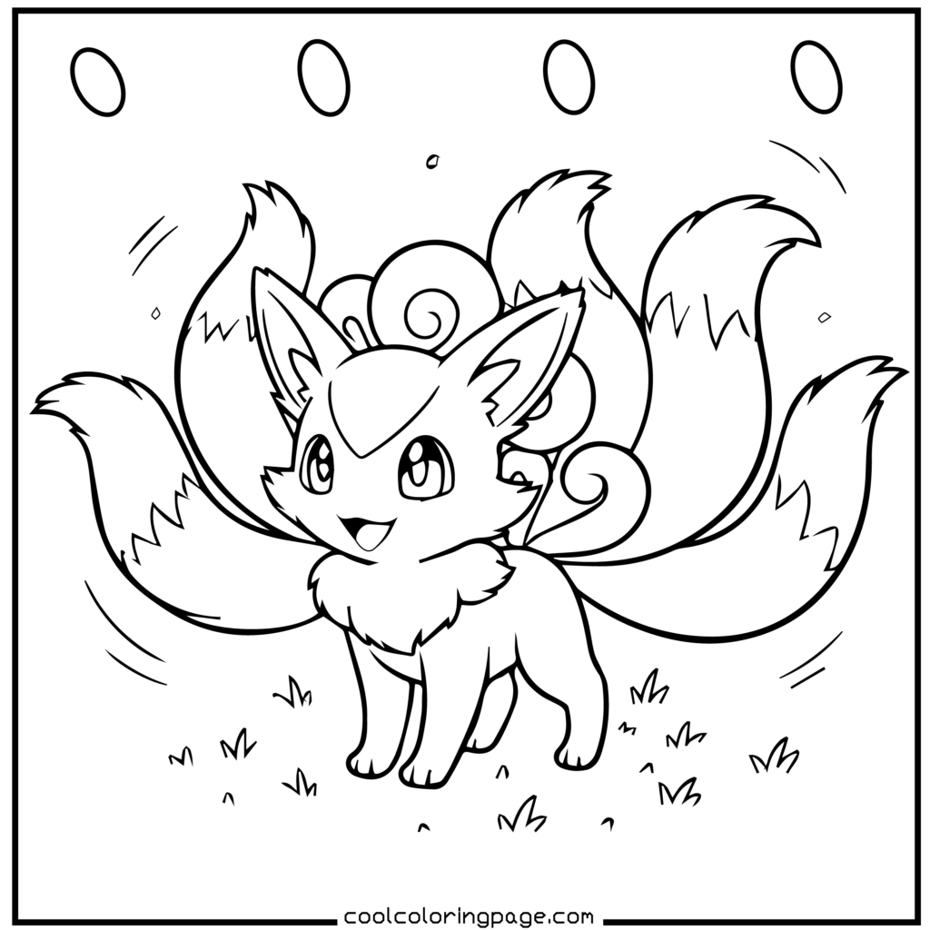 Ponyta flame mane outline, Pokemon coloring pages.