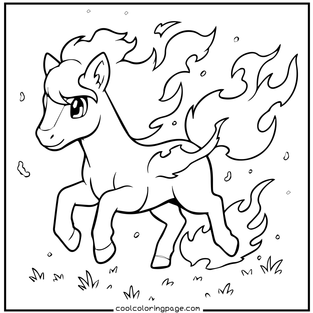 Gyarados simple water scene Pokemon coloring pages.