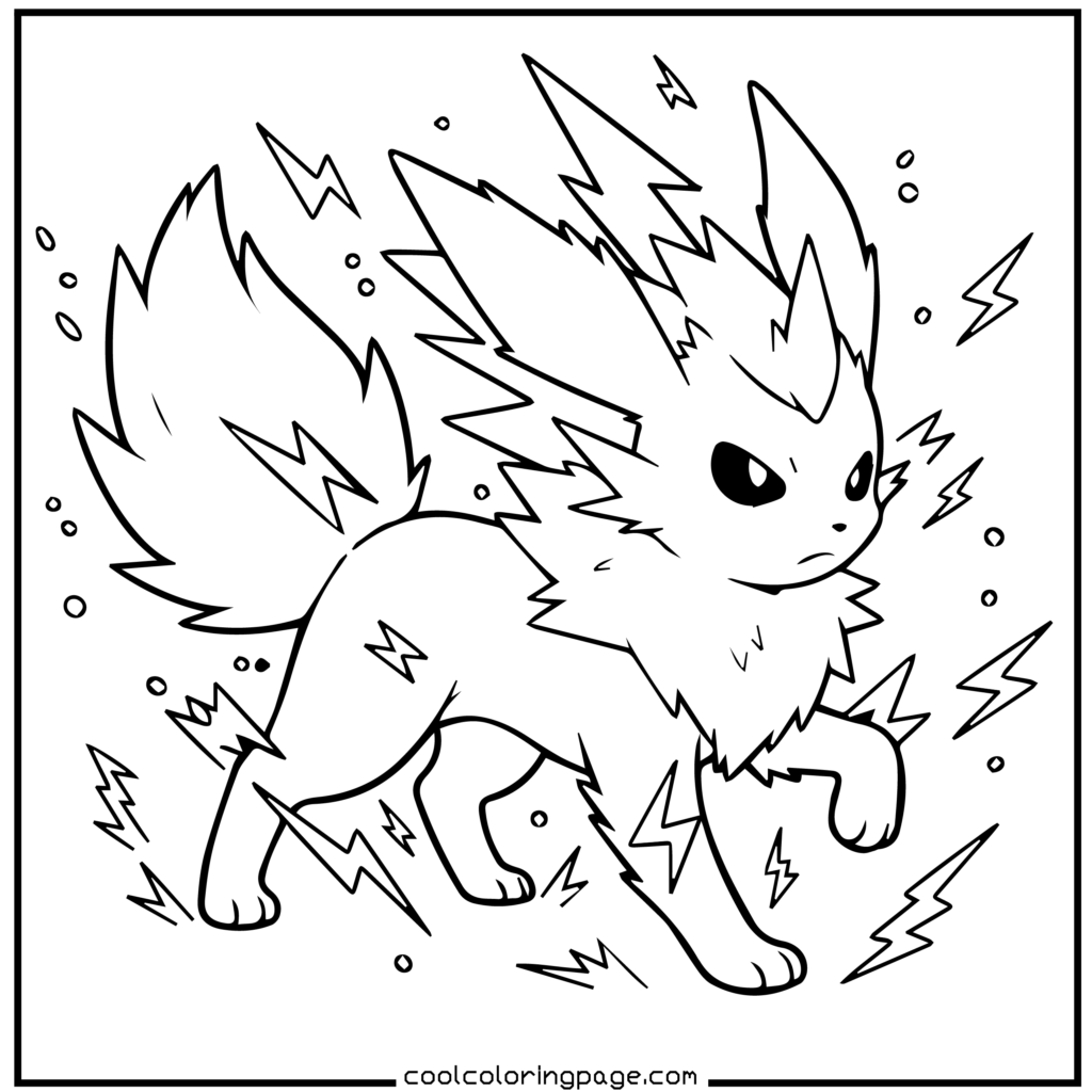 Flareon flame tail outline for Pokémon coloring pages.