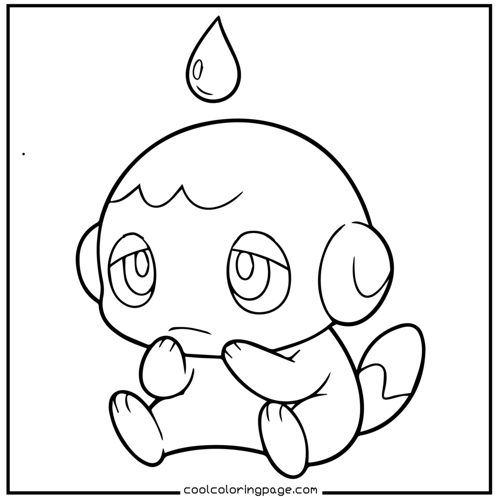 Celebi floating leaf swirl Pokemon coloring pages.