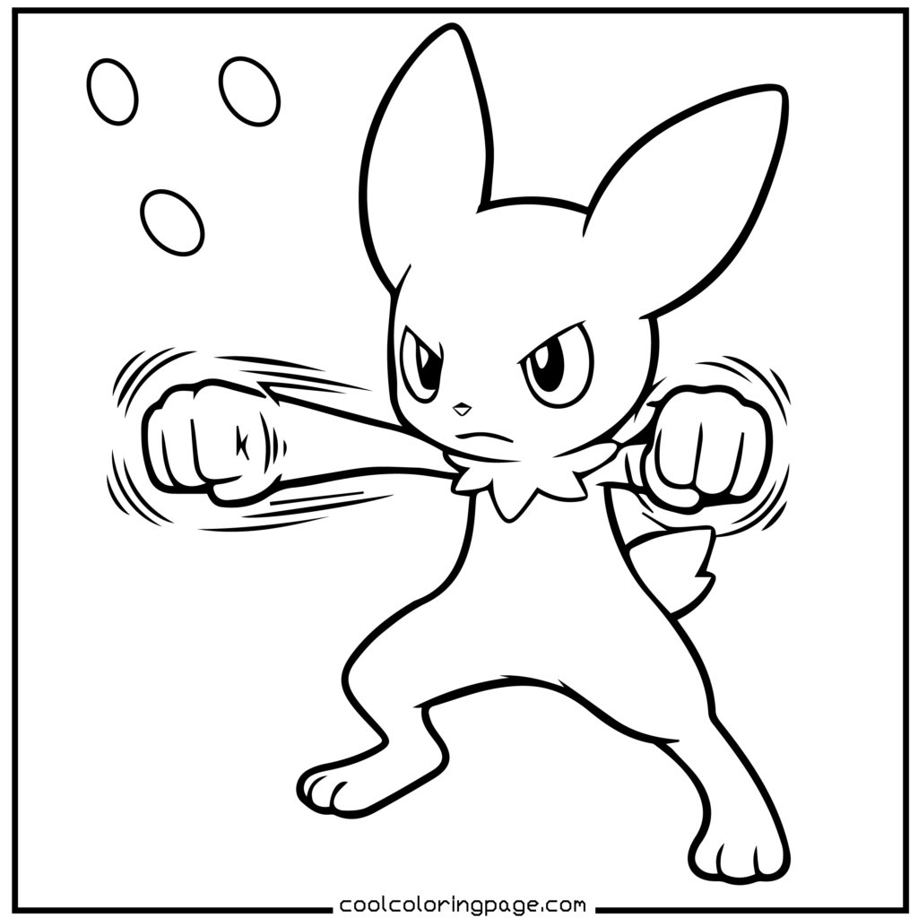 Scorbunny running fast scene Pokemon coloring pages.