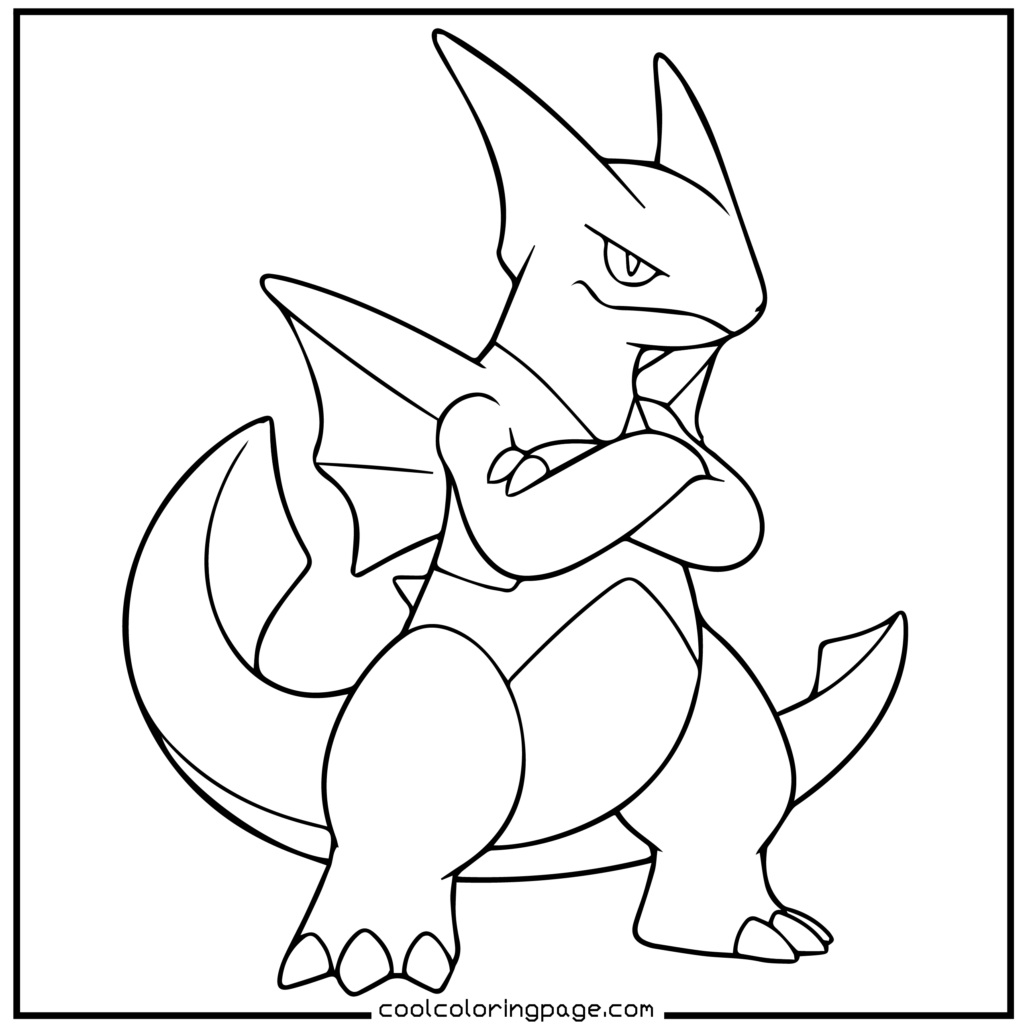 Grookey drumming pose in Pokemon coloring pages.