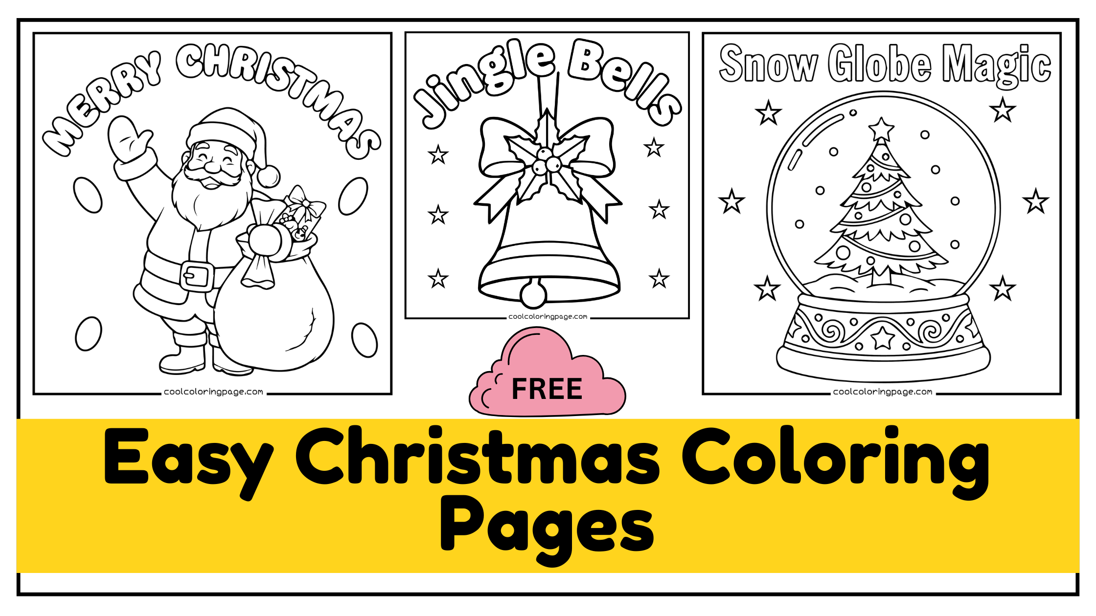 easy christmas coloring pages printable pdf. coloring pages for kids and adults. free download coloring page