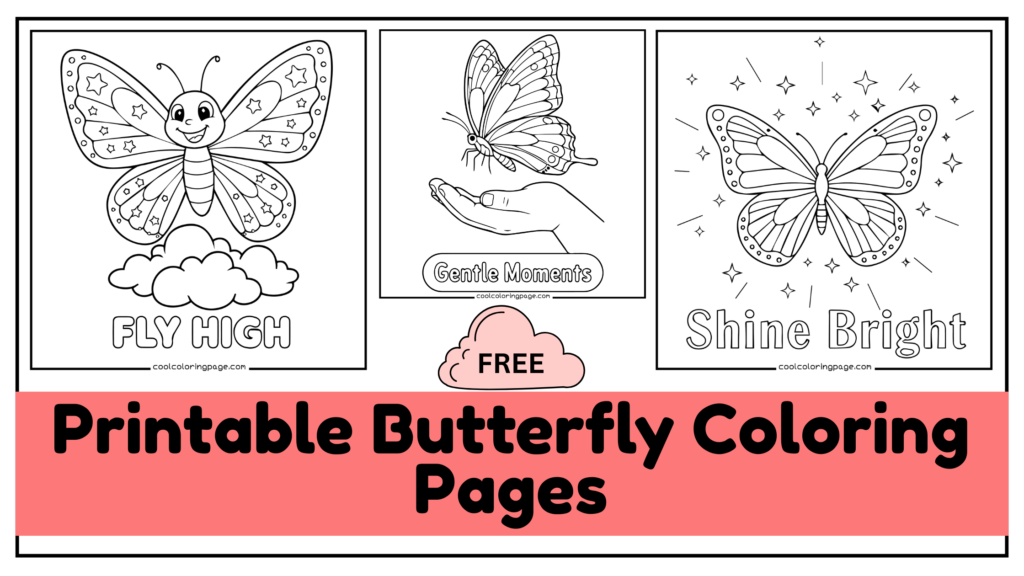 printable Butterfly coloring pages for kids & adults.