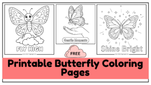 printable Butterfly coloring pages for kids & adults.