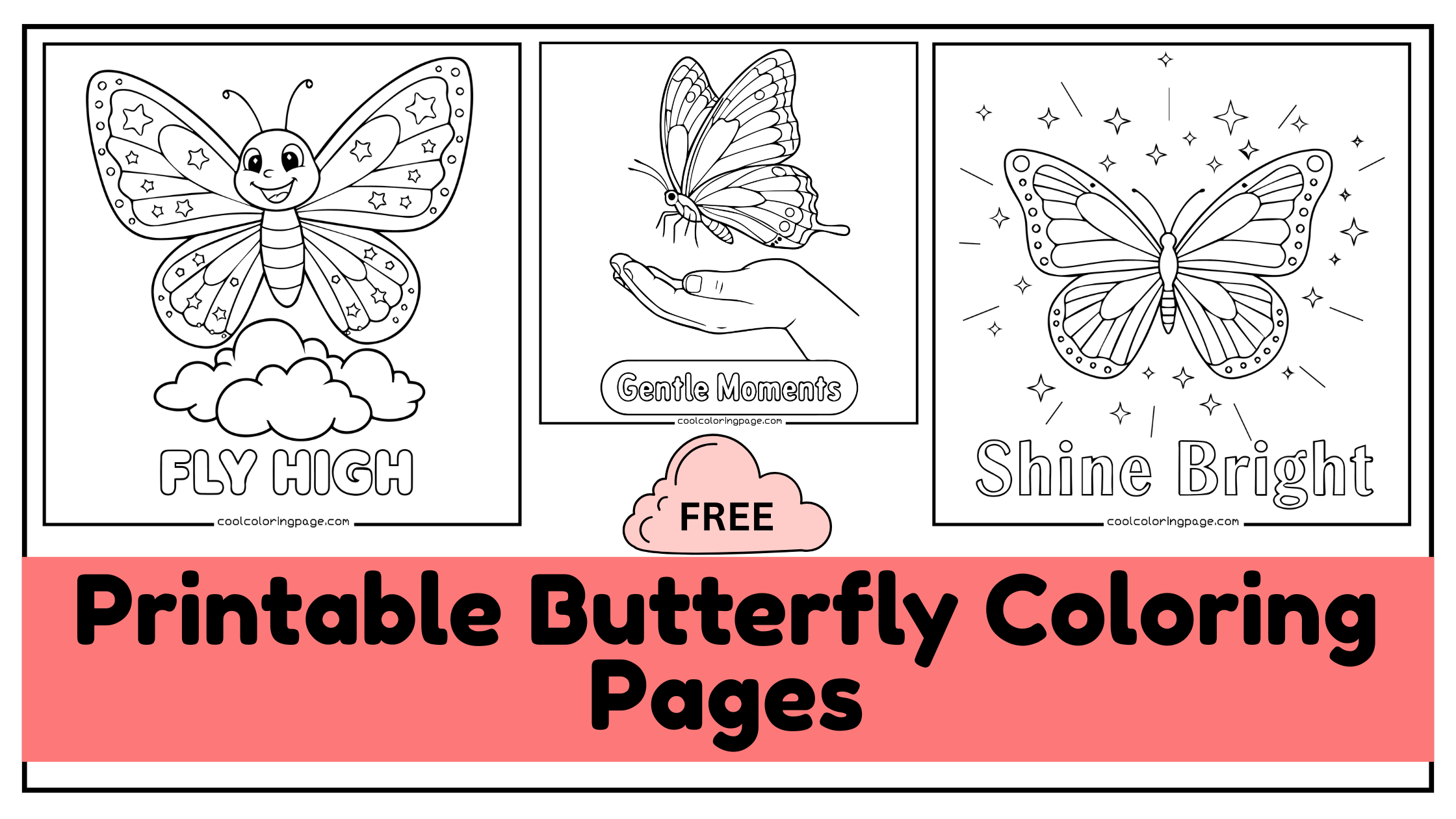 printable Butterfly coloring pages for kids & adults.