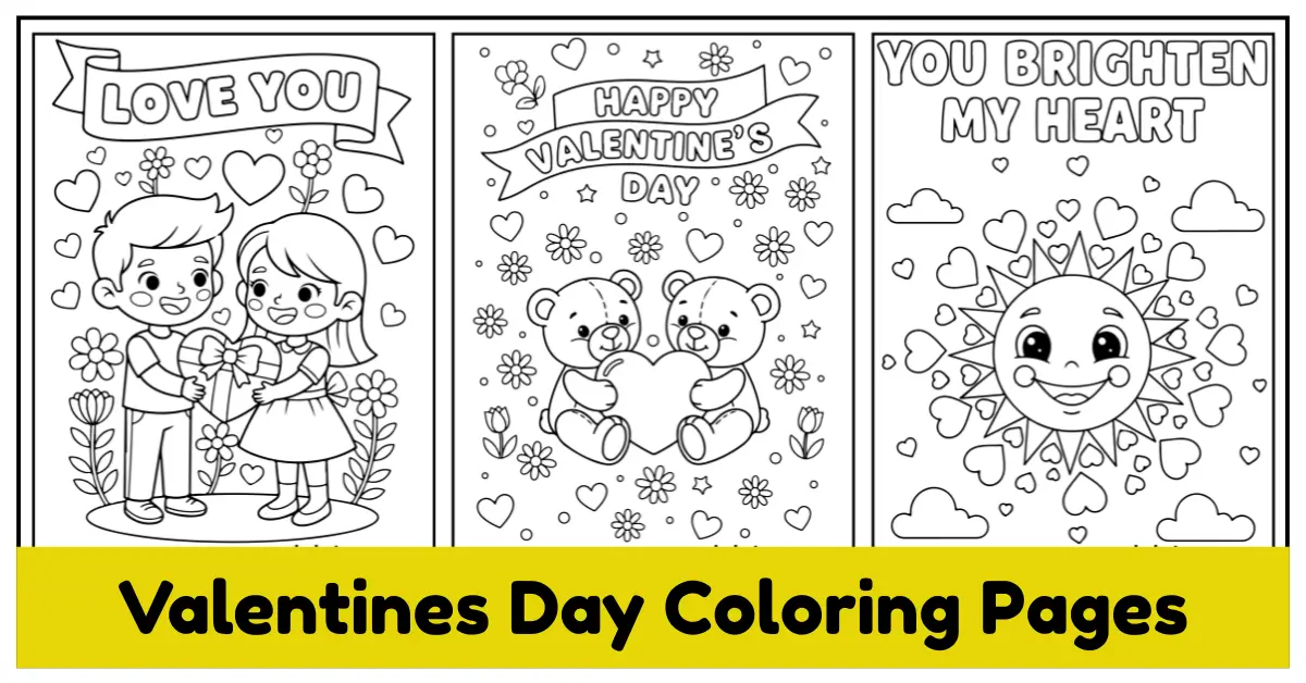 20+ Free Printable Valentine’s Day Coloring Pages PDF (Kids & Adults)