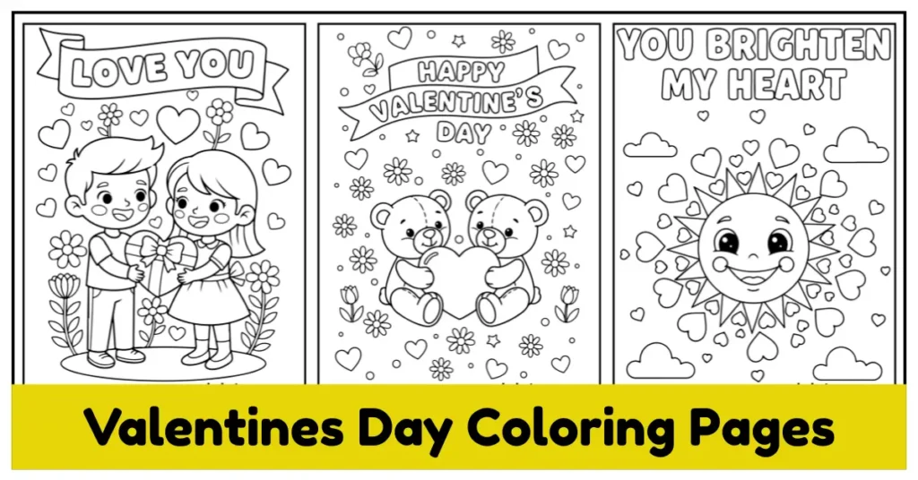 Valentine's Day-themed coloring pages. Valentine's day coloring pages for kids and adults.