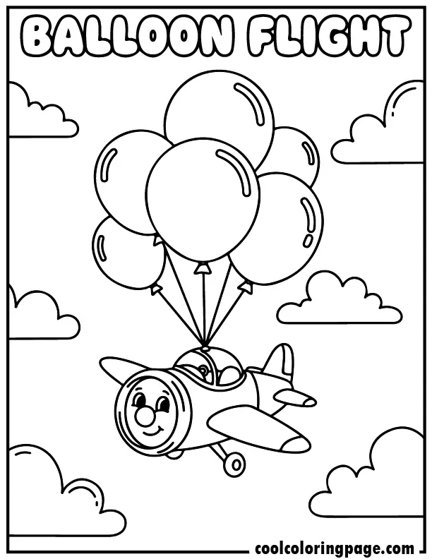 Airplane coloring pages balloon flight airplane coloring page, airplane coloring pages printable and airplane coloring pages for preschool.
