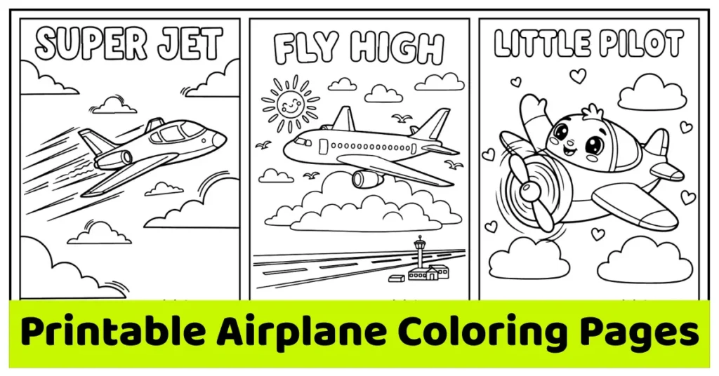 free printable airplane coloring pages for kids and adults.