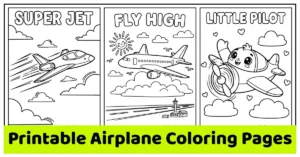 printable airplane coloring pages for kids and adults