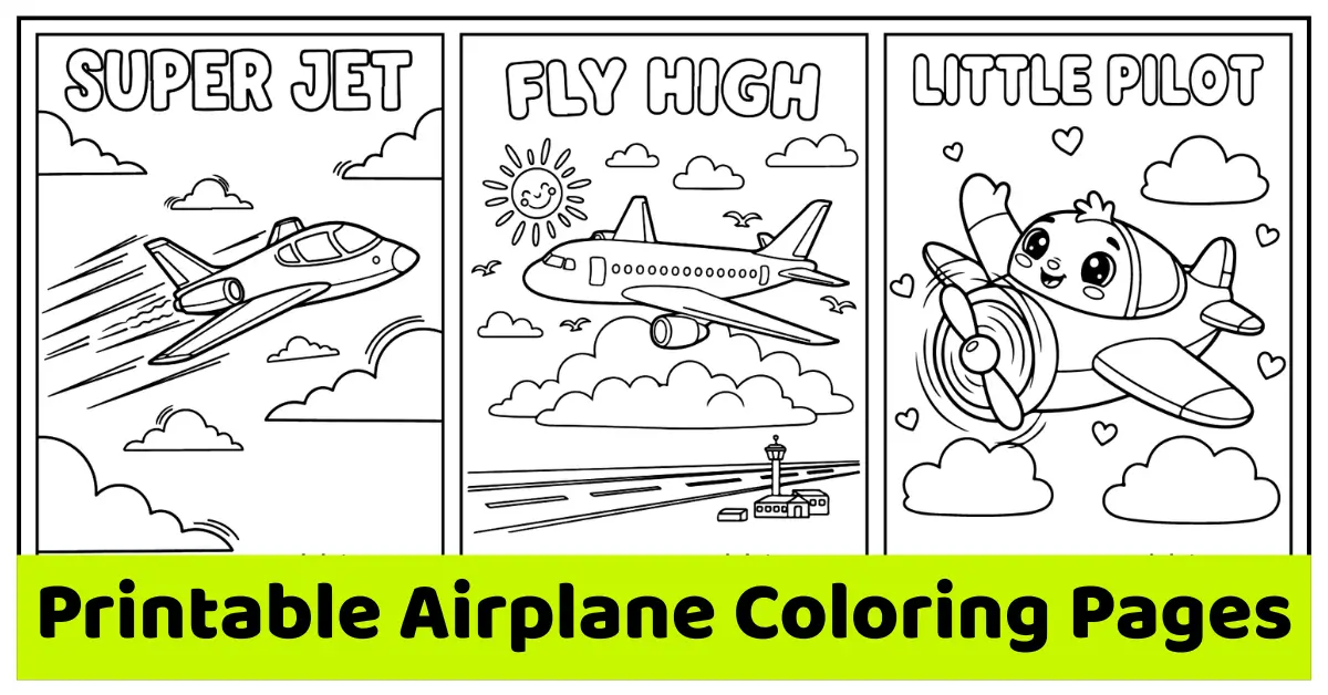printable airplane coloring pages for kids and adults