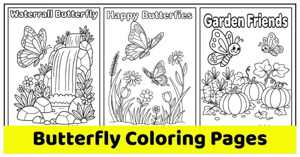 free printable butterfly coloring pages for kids and adults.