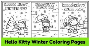 Hello kitty winter coloring pages free download