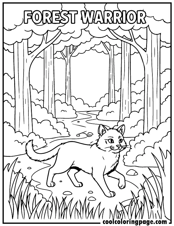 02 forest warrior cat coloring pages for kids