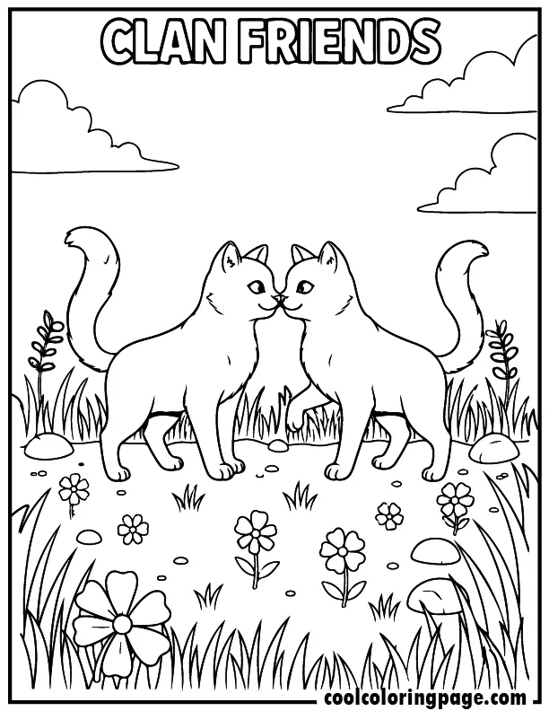 04 clan friends warrior cat coloring pages