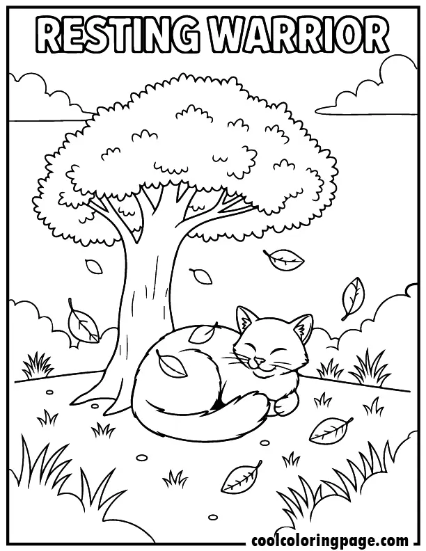 06 resting warrior cat coloring pages for adults