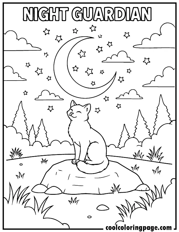 07 night guardian warrior cat coloring pages