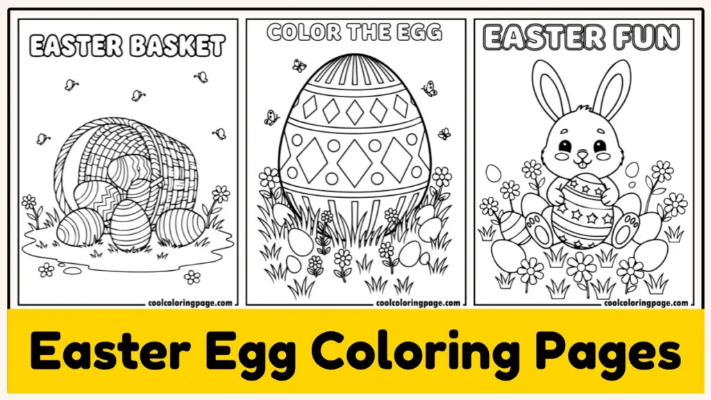 free easy easter egg coloring pages for kids and adults