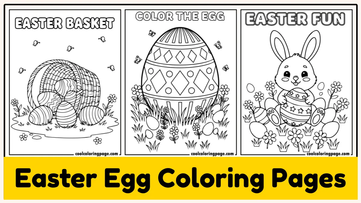 free easy easter egg coloring pages for kids and adults