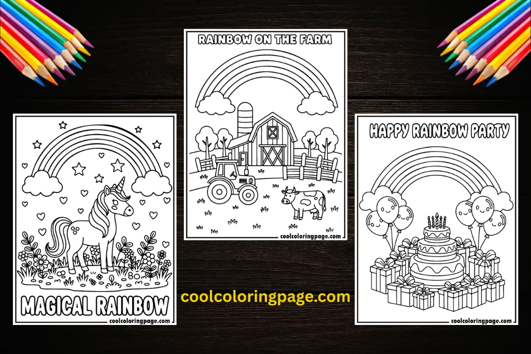 free printable rainbow coloring pages for all ages