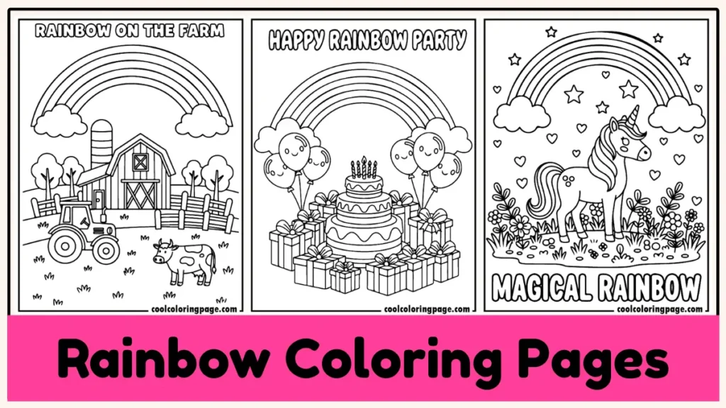 free printable rainbow coloring pages for kids and adults