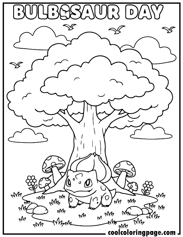 02 free pokemon coloring pages bulbasaur day