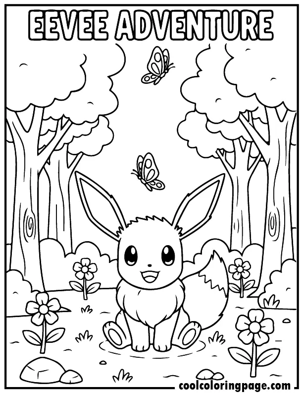 05 free pokemon coloring pages eevee adventure