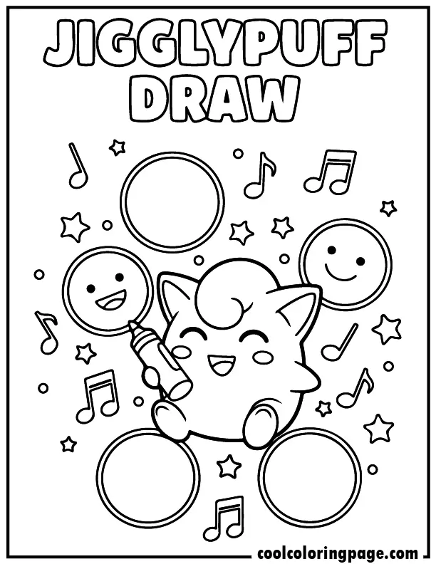 06 free pokemon coloring pages jigglypuff draw