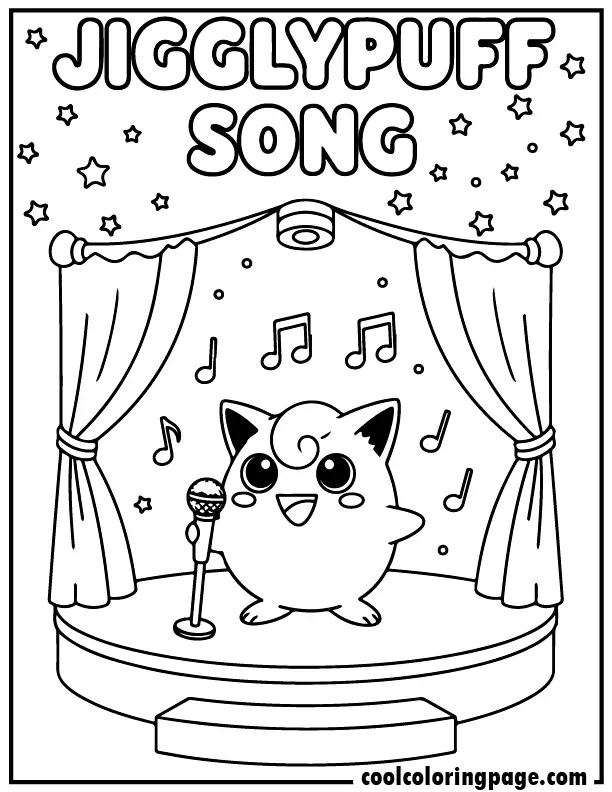 06 free pokemon coloring pages jigglypuff singing