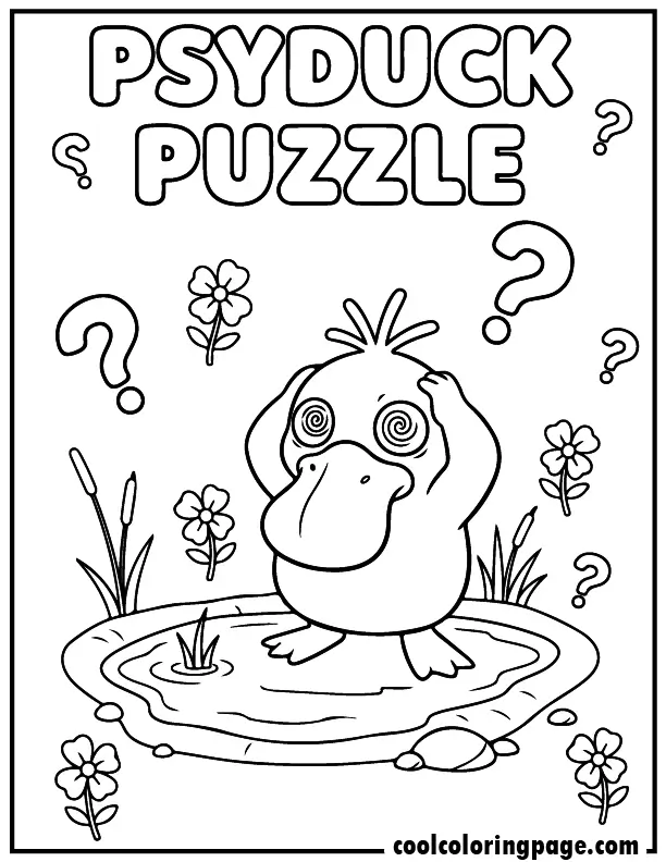 08 free pokemon coloring pages psyduck puzzle