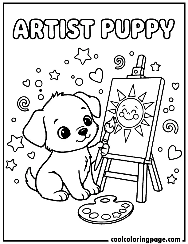 10 cute dog coloring pages artist puppy