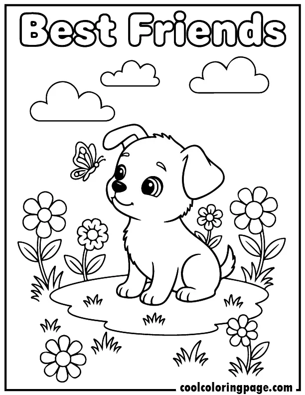 10 cute dog coloring pages puppy butterfly