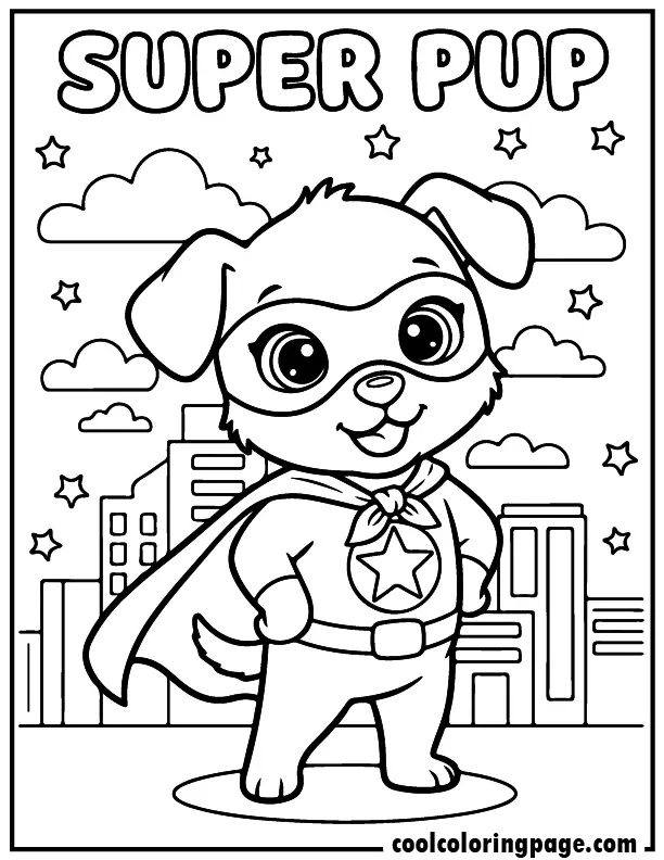 10 cute dog coloring pages superhero puppy