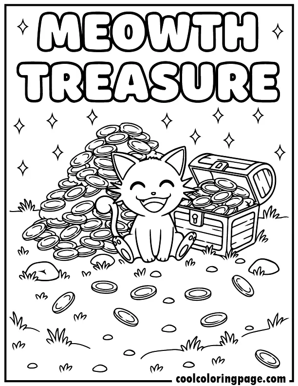 10 free pokemon coloring pages meowth treasure