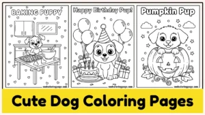 printable cute dog coloring pages PDF for kids and adults