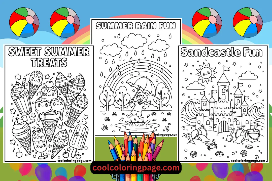 free printable summer coloring pages for kids and adults.