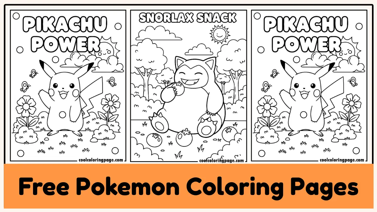 25+ Free Pokémon Coloring Pages (Printable PDFs for Kids & Adults)